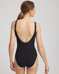 Chico's Outlet Black/Neutral Gottex Yuri Flower One Piece