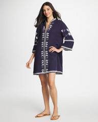 Chico's For Sale Passport Blue Woven Embroidered Swim Cover-Up