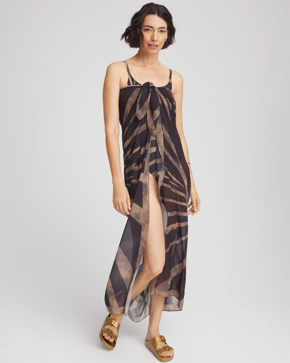 Chico's Online Black/Brown Gottex Desert Queen Pareo