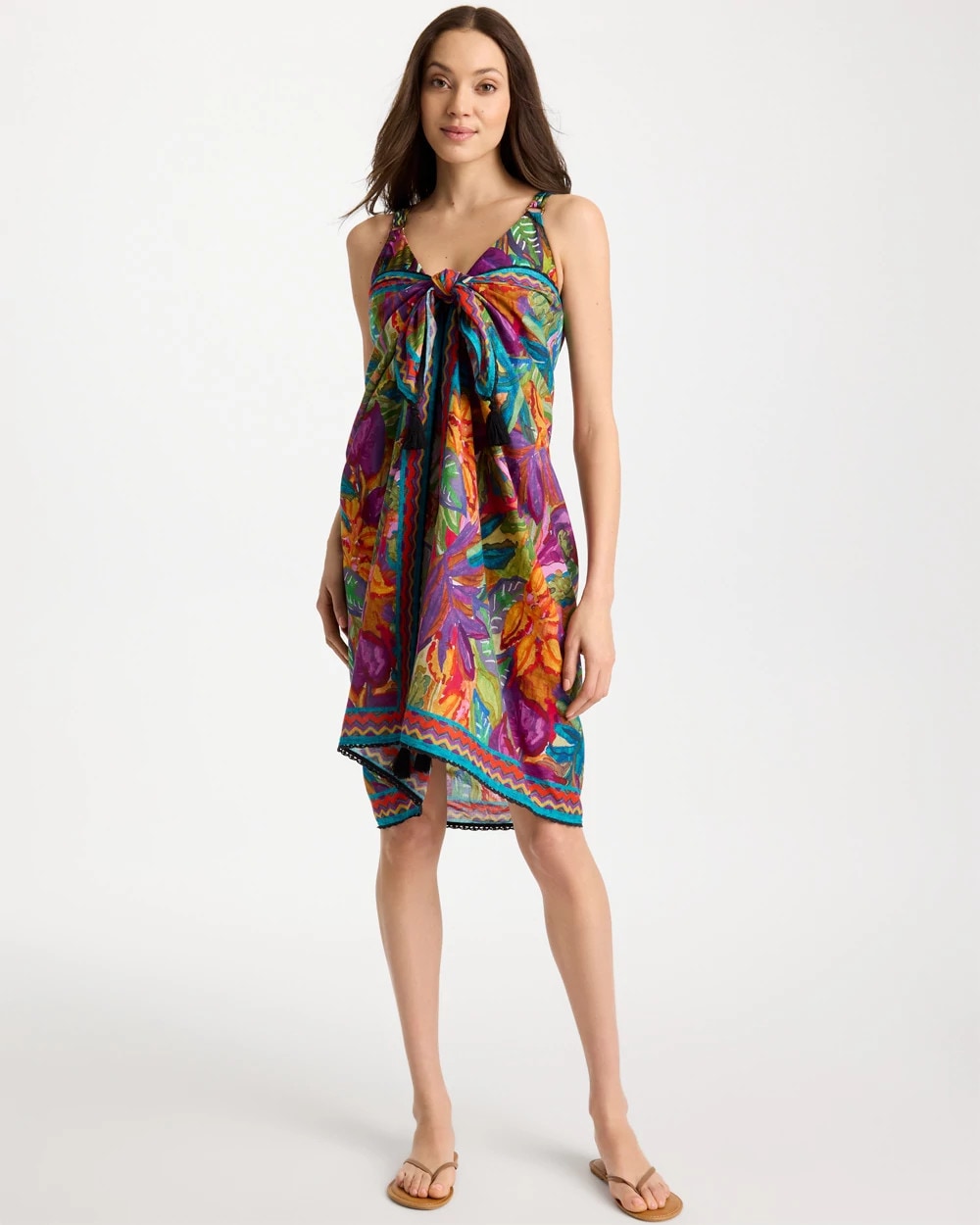 Chico's Sale Multi Print Magicsuit® Cactus Flower Pareo