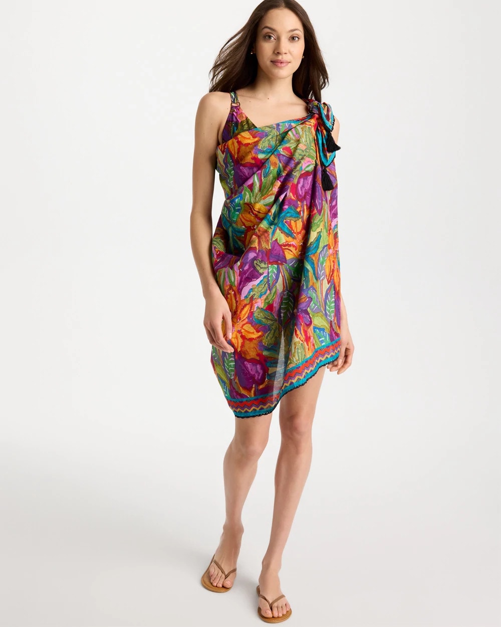 Chico's Sale Multi Print Magicsuit® Cactus Flower Pareo
