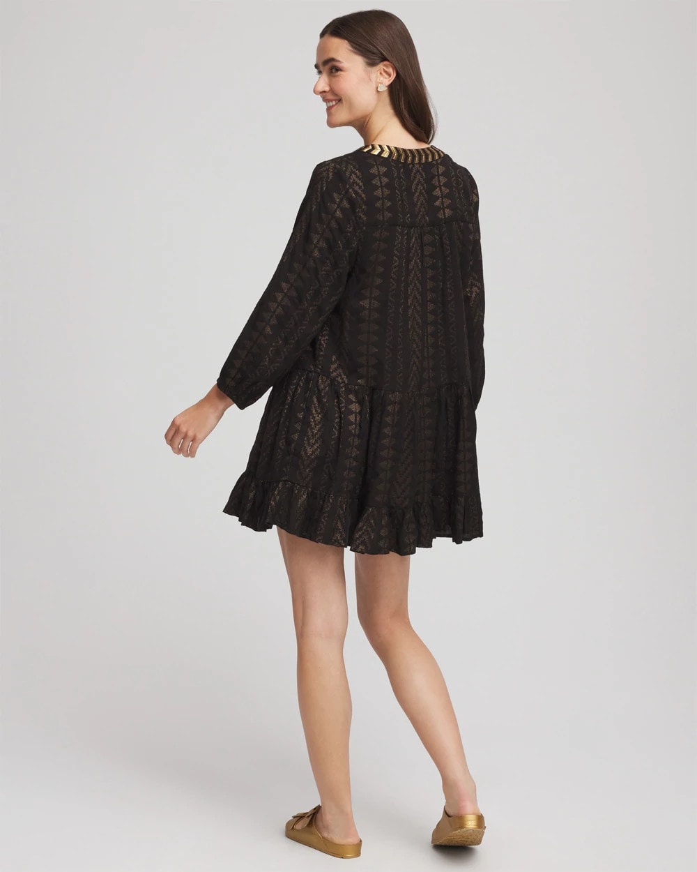 Chico's Sale Black Miraclesuit® Beach Jacquard Dress