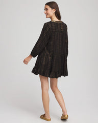Chico's Sale Black Miraclesuit® Beach Jacquard Dress