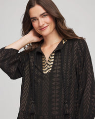 Chico's Sale Black Miraclesuit® Beach Jacquard Dress