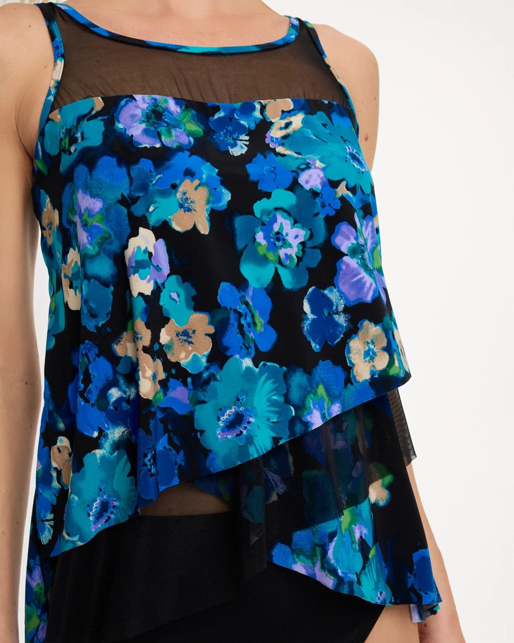 Chico's On Sale Black/Multi Secret Garden Mirage Tankini