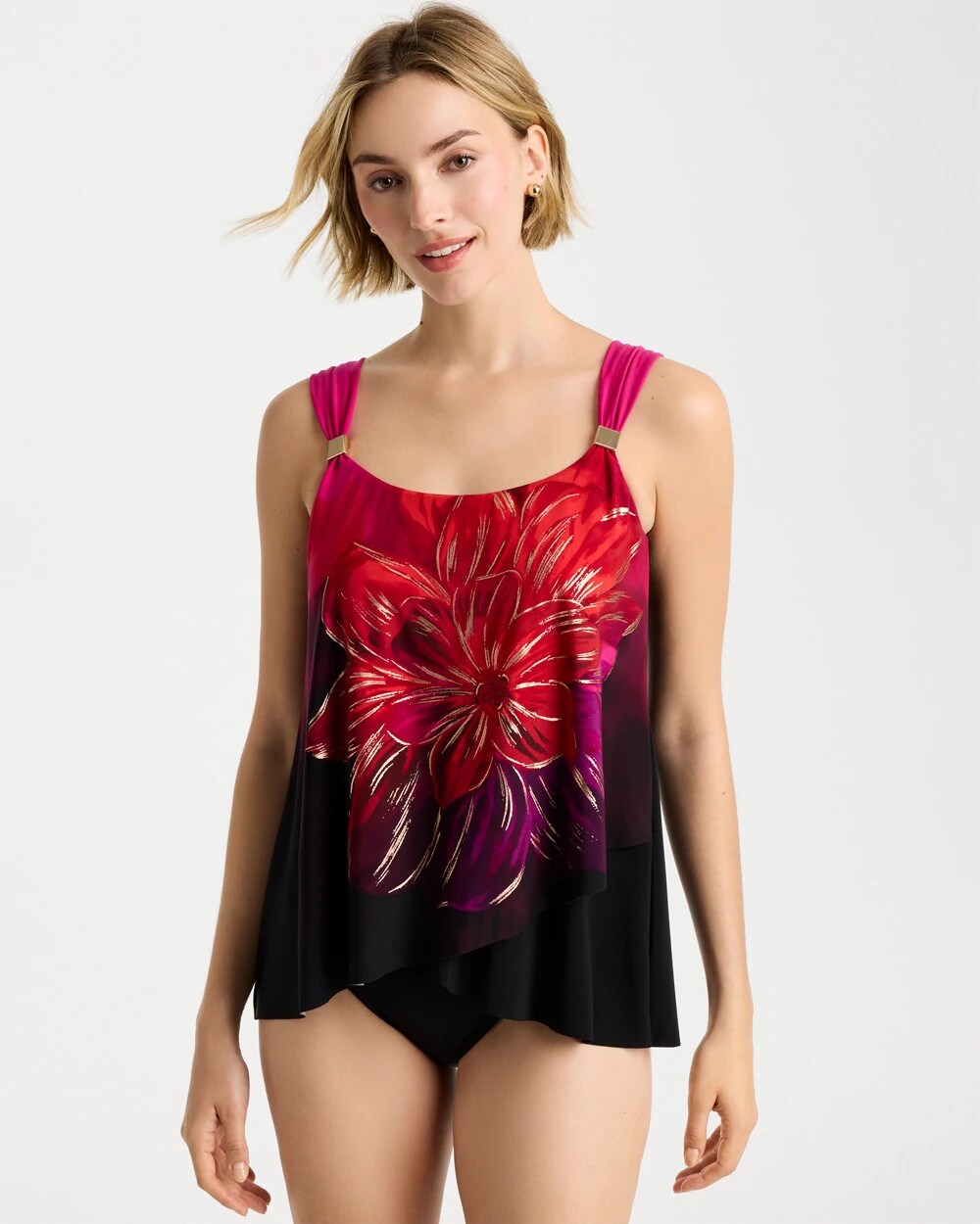 Chico's For Sale Black/Multi Miraclesuit® Petali Rosa Dazzle Tankini