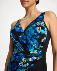 Chico's Sale Black/Multi Secret Garden Oceanus One Piece