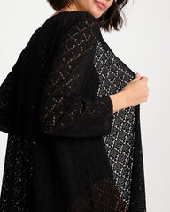 Chico's Discount Black Long Knit Swim Cover-Up