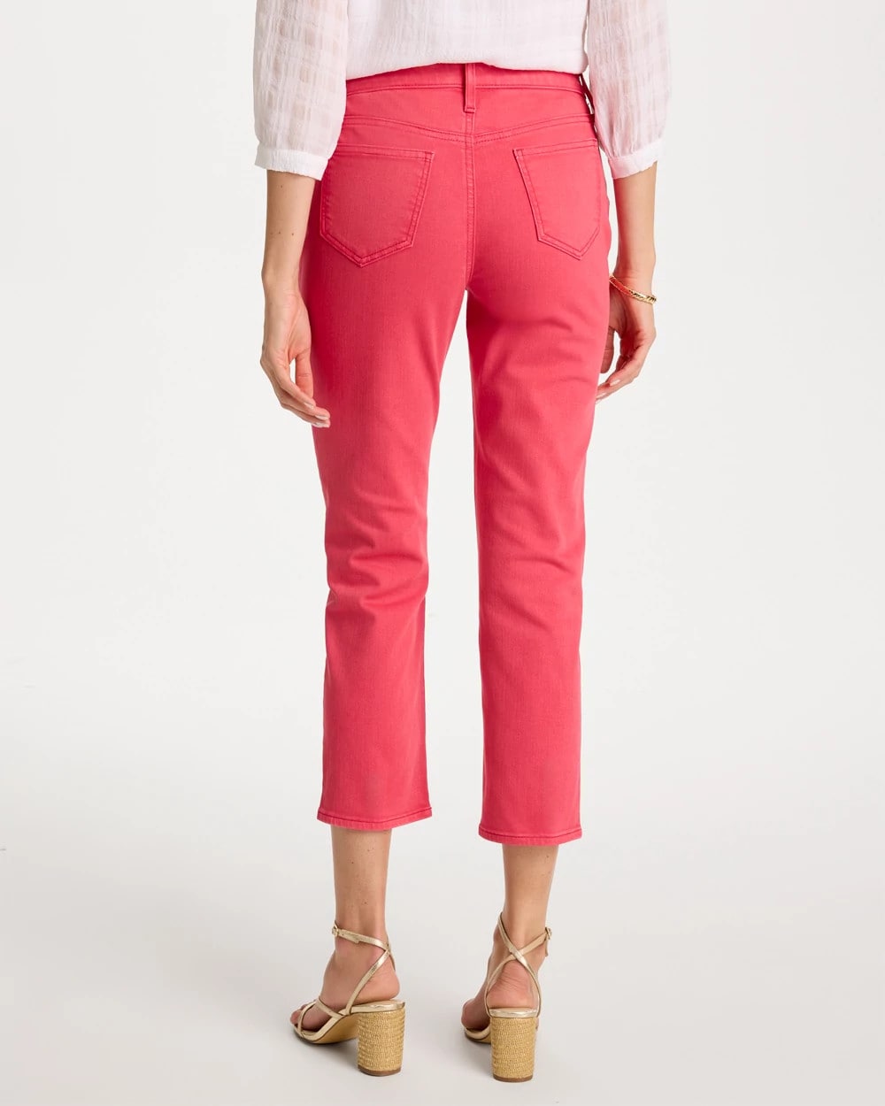 Chico's Discount Hot Honeysuckle Girlfriend Roll Cuff Crop Jeans