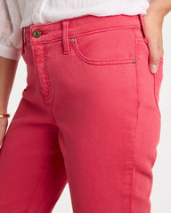 Chico's Discount Hot Honeysuckle Girlfriend Roll Cuff Crop Jeans