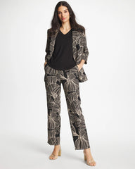 Chico's Discount Black Ginkgo Crepe Tapered Ankle Pants