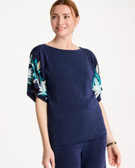 Chico's Outlet Kings Navy Travelers™ Printed Kimono Sleeve Top