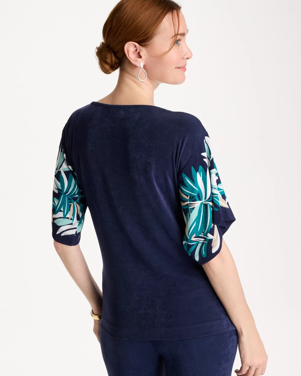 Chico's Outlet Kings Navy Travelers™ Printed Kimono Sleeve Top