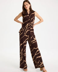 Chico's For Sale Cocoa Bean Travelers™ Zebra Knit Wrap Top