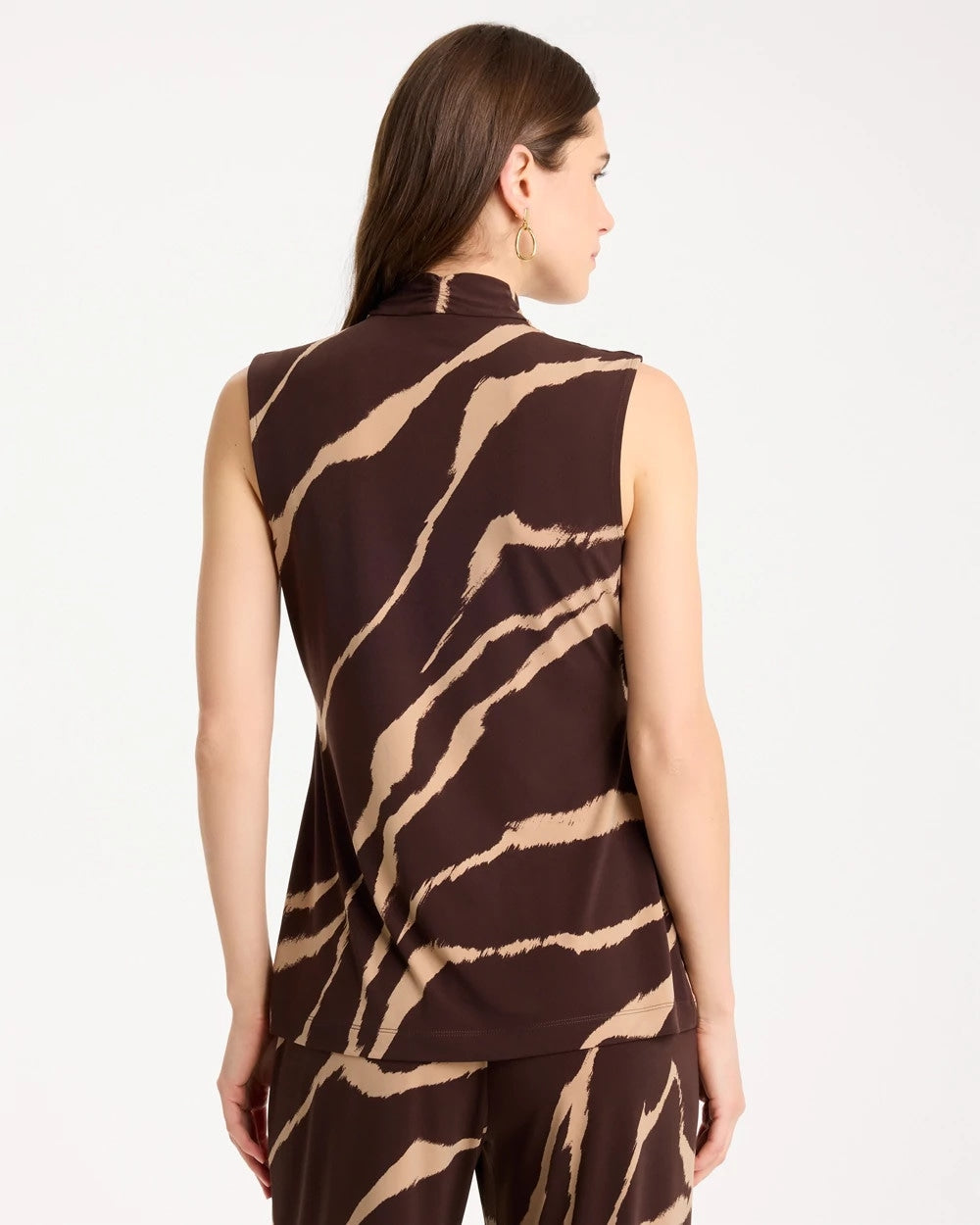 Chico's For Sale Cocoa Bean Travelers™ Zebra Knit Wrap Top