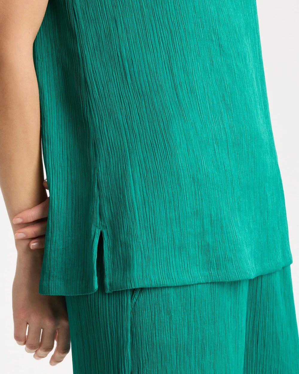 Chico's Discount Topanga Green Travelers™ Crinkle Textured Tank