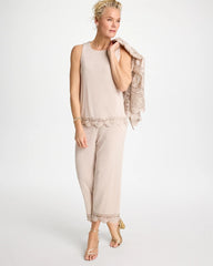 Chico's Outlet Smokey Taupe Travelers™ Scallop Lace Tank
