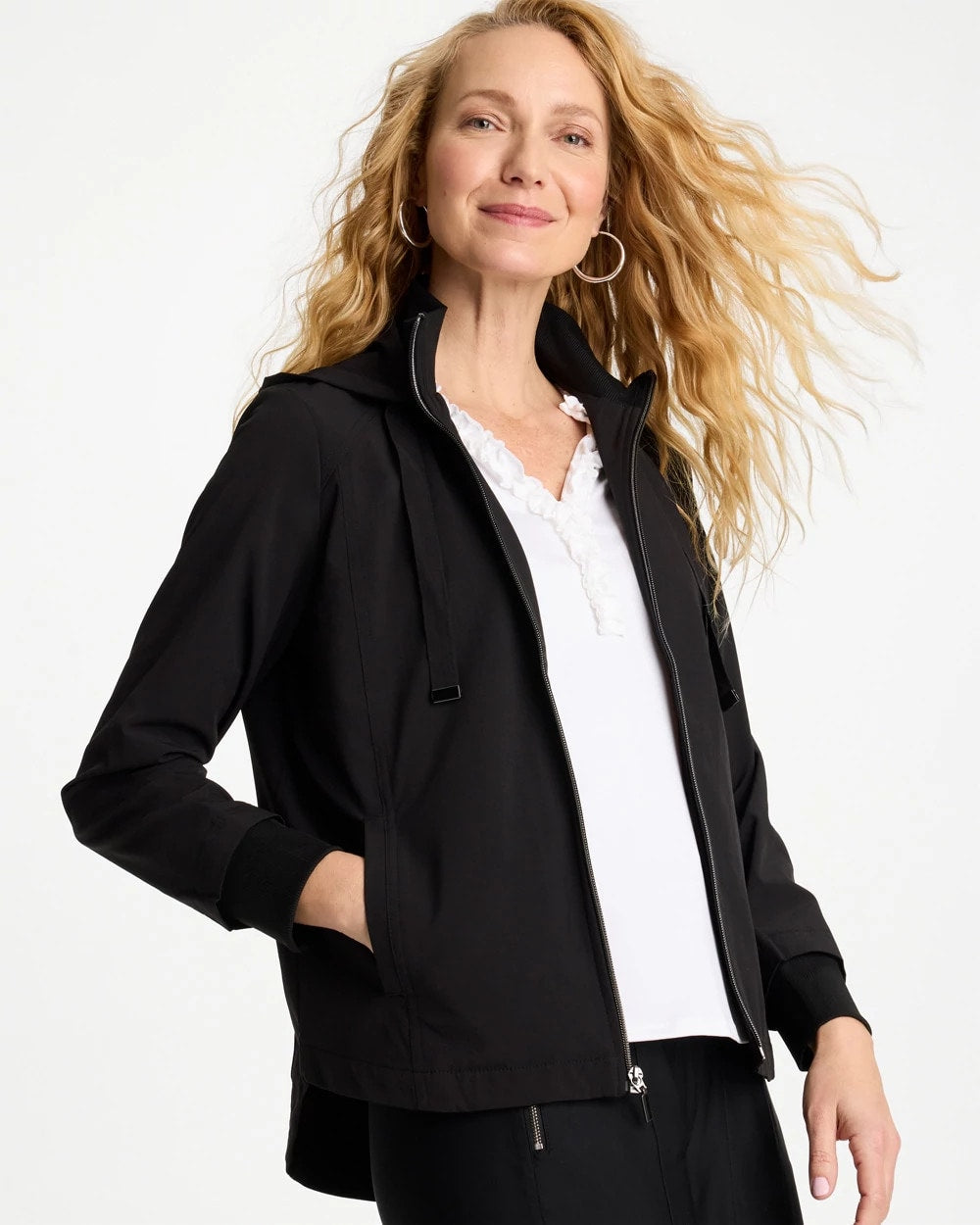 Chico's On Sale Black Zenergy® UPF Rib Mix Jacket
