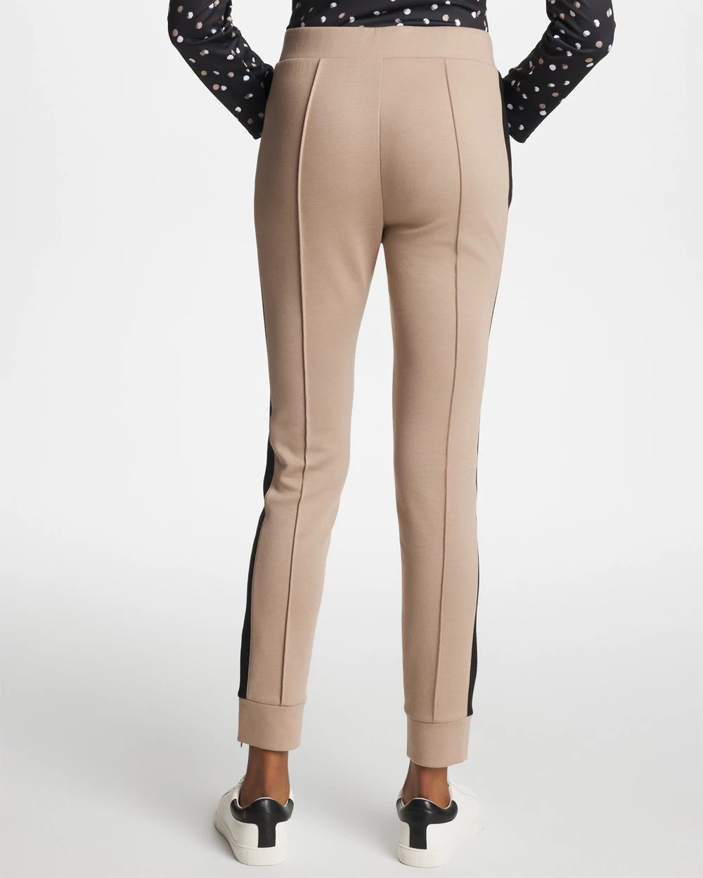 Chico's On Sale Studio Taupe Zenergy® Double-Knit Contrast Ankle Pants