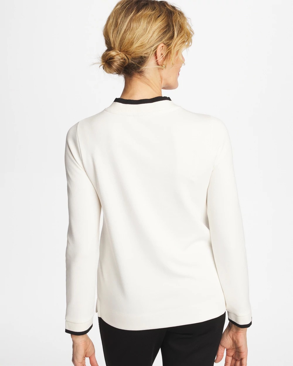Chico's For Sale Ecru Zenergy® Double-Knit Applique Top