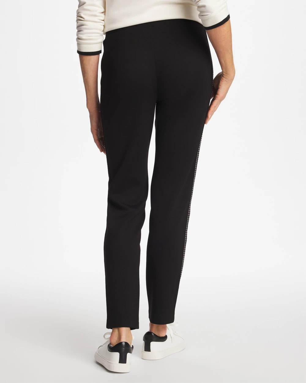 Chico's Online Black Zenergy® Double-Knit Pick Stitch Ankle Pants