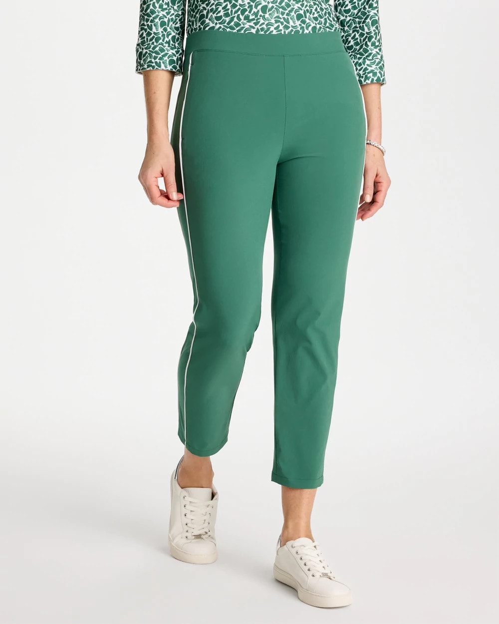 Chico's Sale Water Lily Green Zenergy® UPF Side Piping Ankle Pants