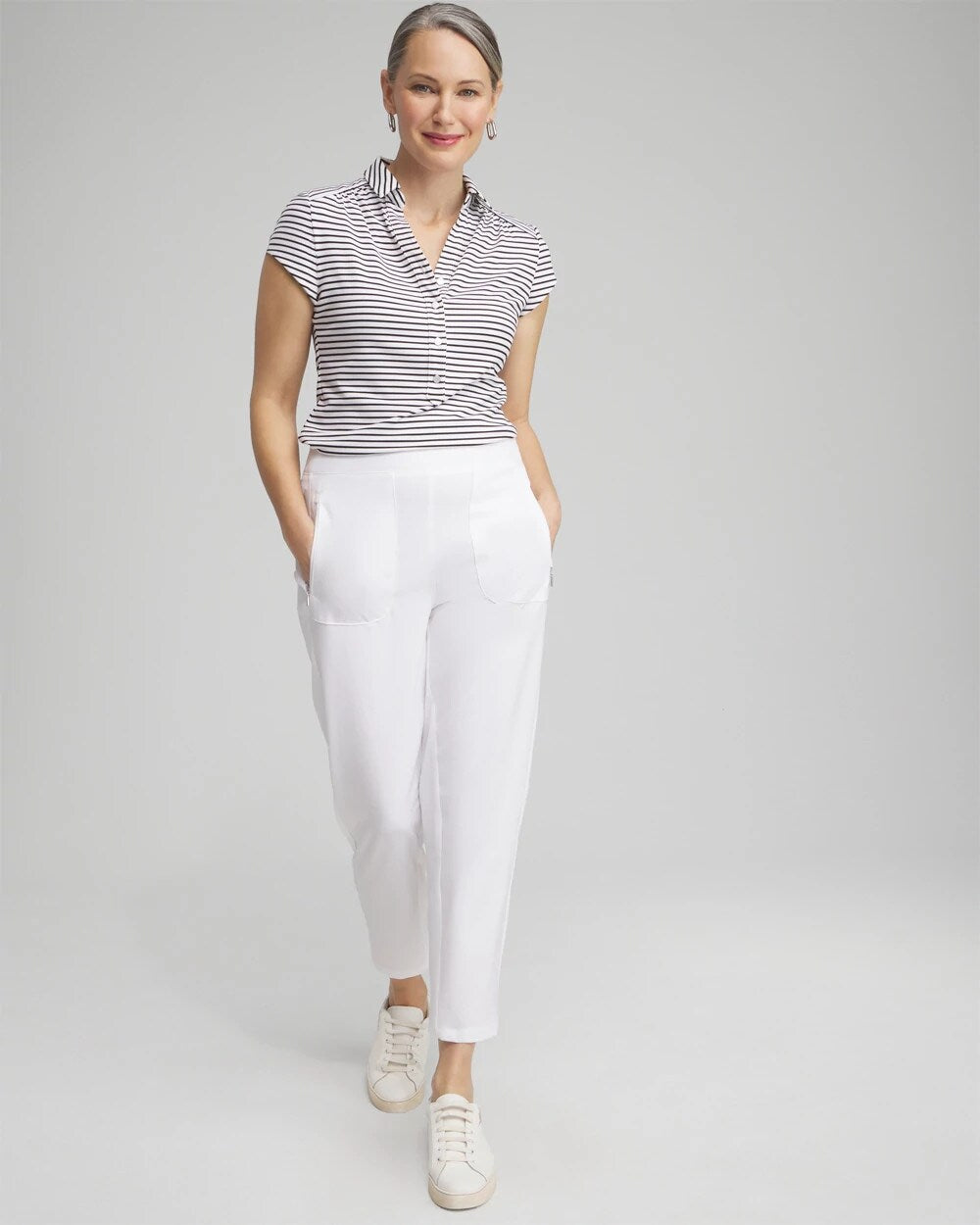 Chico's Outlet Alabaster Zenergy® UPF Ribbed Side Ankle Pants