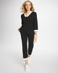 Chico's On Sale Black Zenergy® Soft Caviar Bead Contrast Pants