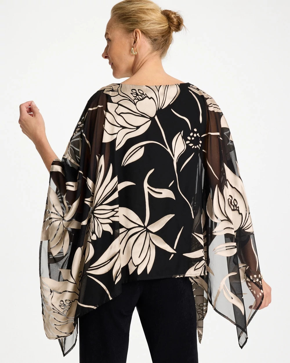 Chico's Online Travelers Black Travelers™ Burnout Floral Chiffon Top