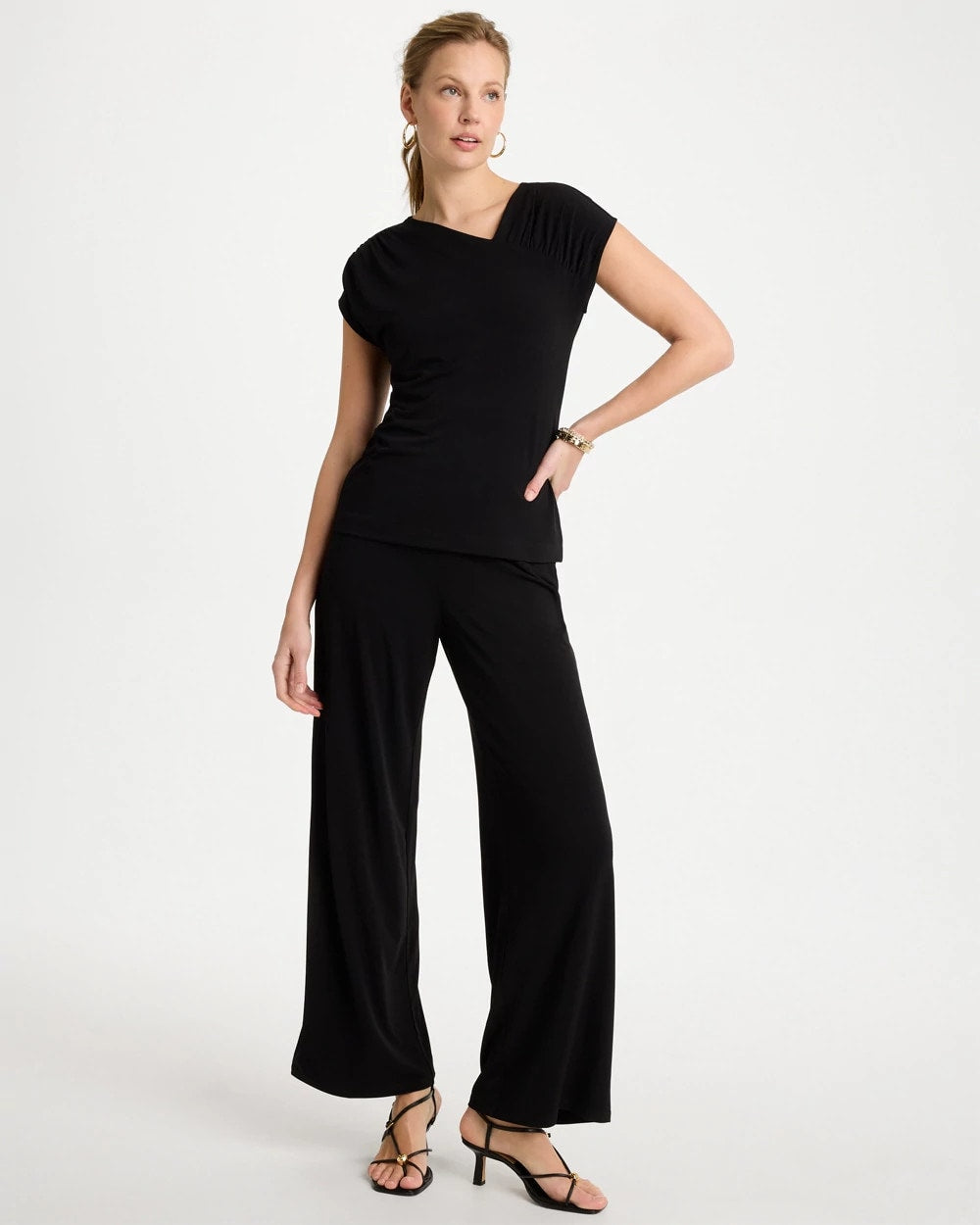 Chico's Discount Black Travelers™ Knit Asymmetrical Top