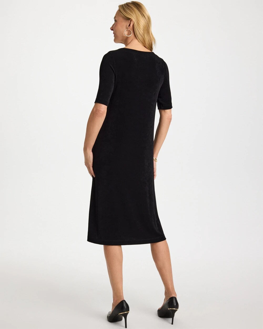 Chico's Sale Travelers Black Travelers™ Elbow Sleeve Dress