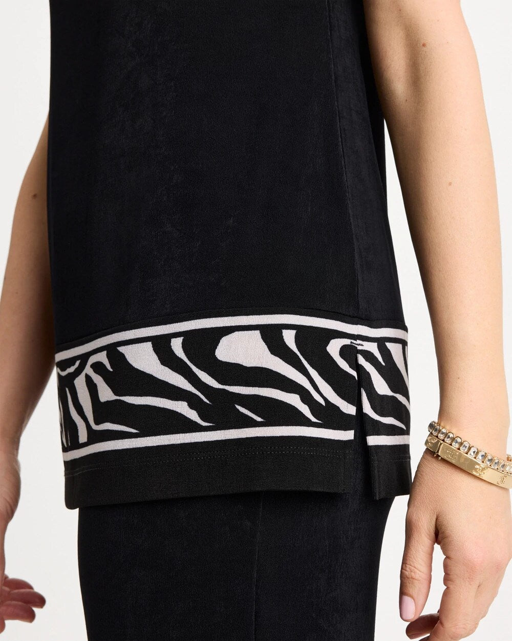 Chico's Outlet Travelers Black Travelers™ Abstract Zebra Trim Tunic