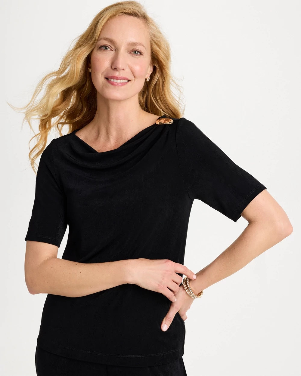 Chico's On Sale Travelers Black Travelers™ Jewelry Detail Top