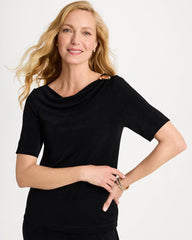 Chico's On Sale Travelers Black Travelers™ Jewelry Detail Top