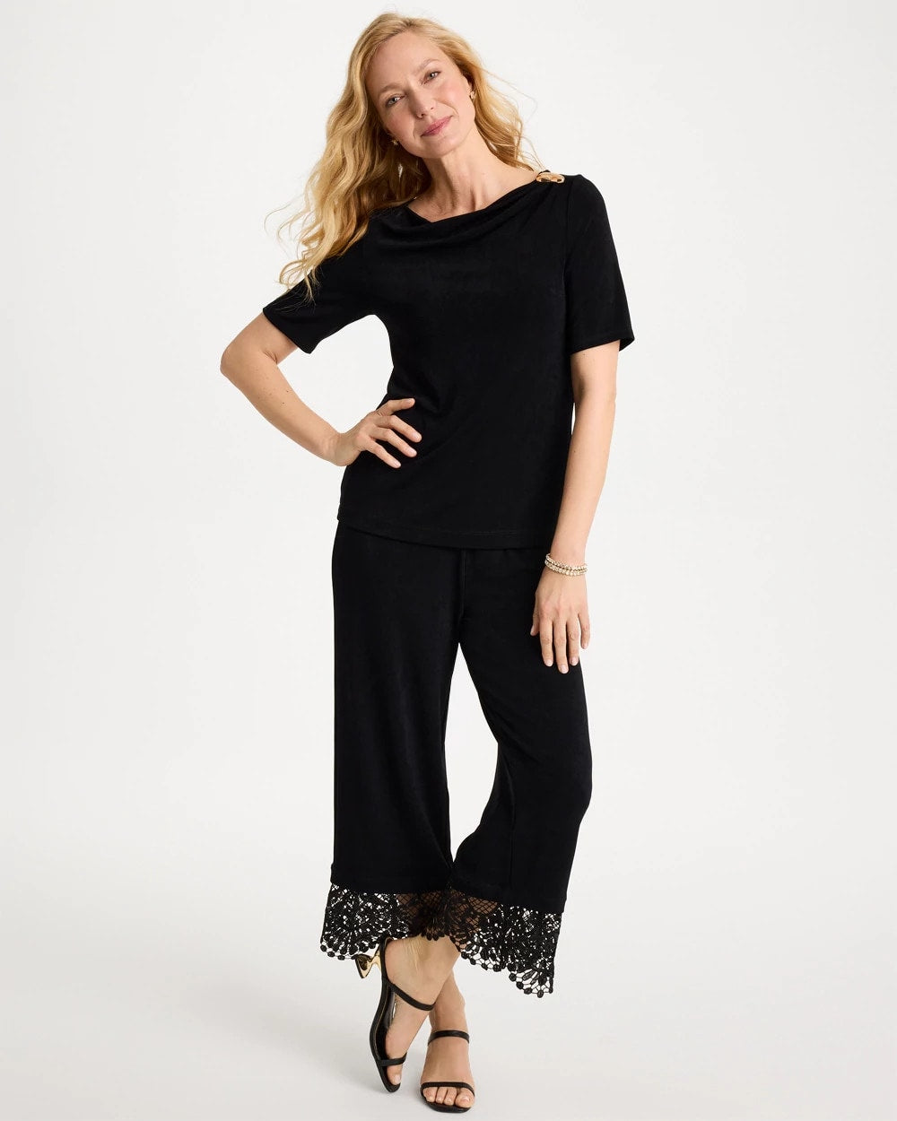 Chico's On Sale Travelers Black Travelers™ Jewelry Detail Top