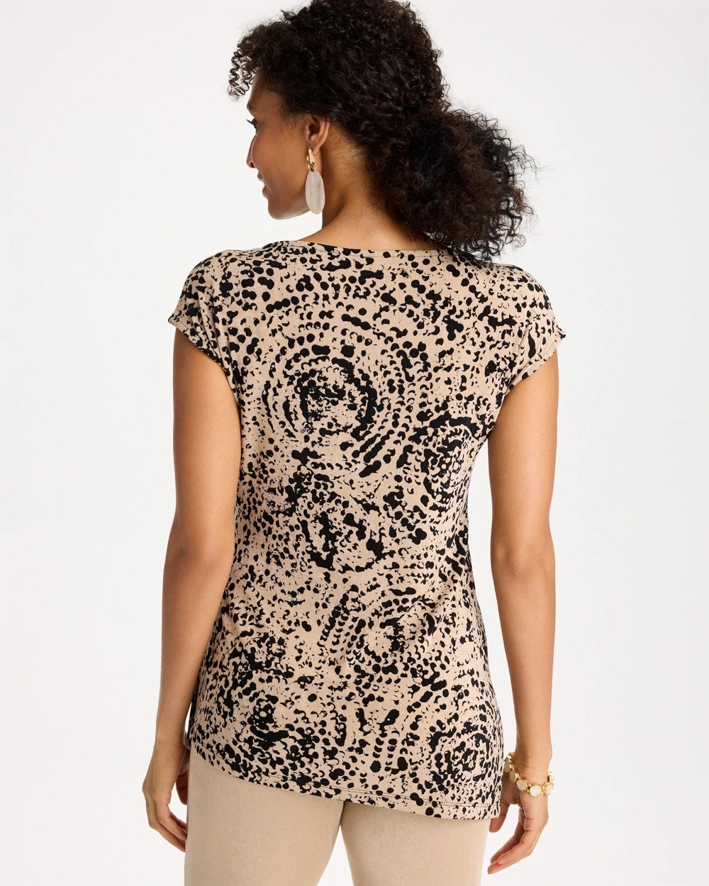 Chico's For Sale New Sonora Sand Travelers™ Side-Tie Spotted Print Top
