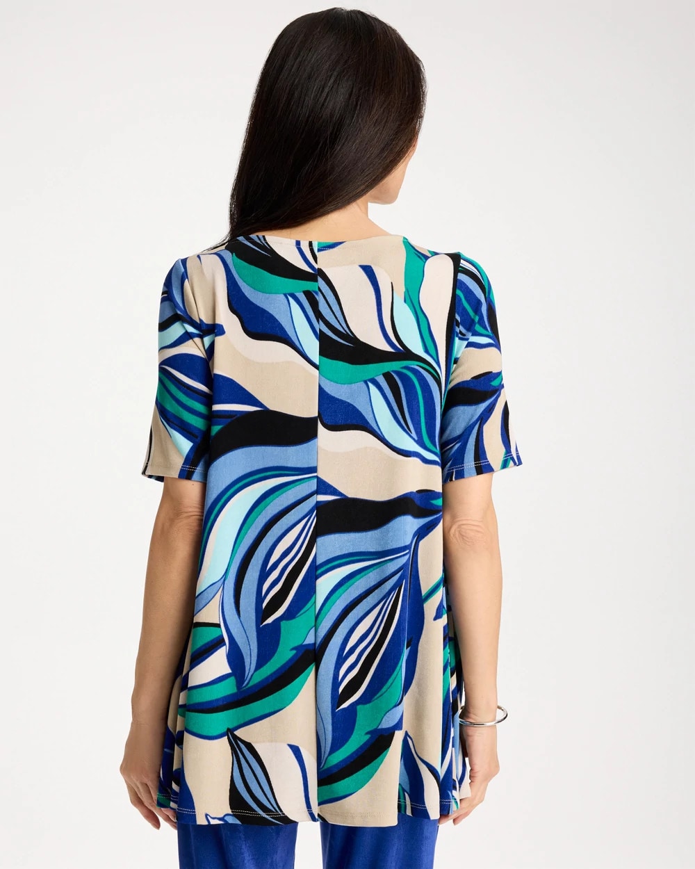 Chico's Online Rich Cobalt Travelers™ Marble Flora Swing Tunic
