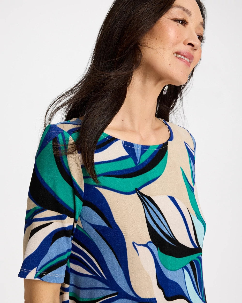 Chico's Online Rich Cobalt Travelers™ Marble Flora Swing Tunic
