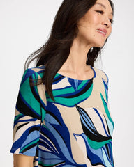 Chico's Online Rich Cobalt Travelers™ Marble Flora Swing Tunic