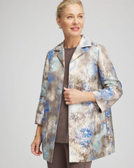 Chico's Outlet Walnut Travelers™ Collection Watercolor Jacquard Jacket