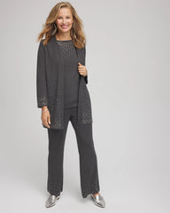 Chico's On Sale Graphite Gray Travelers™ Embellished Straight-Leg Pants