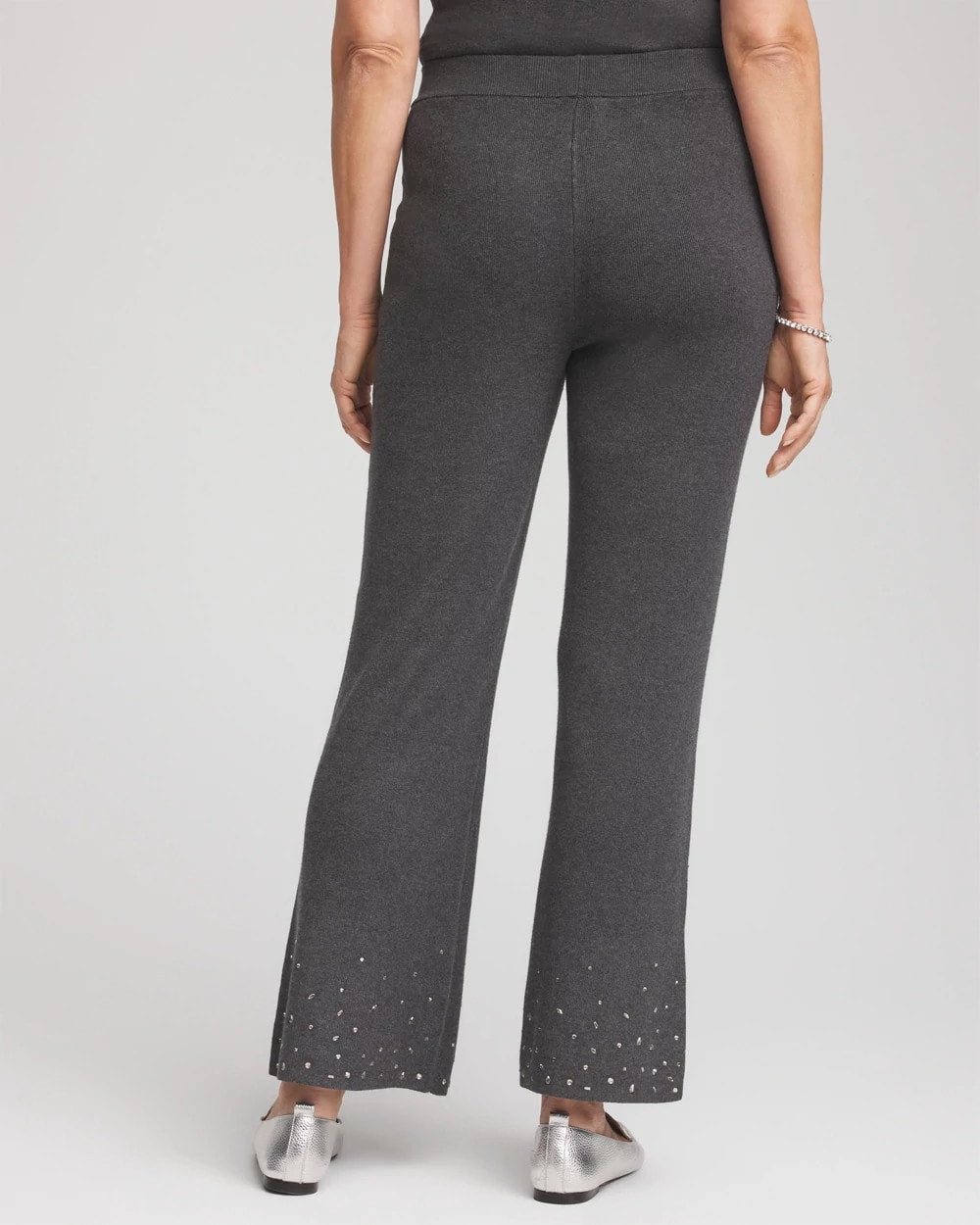 Chico's On Sale Graphite Gray Travelers™ Embellished Straight-Leg Pants