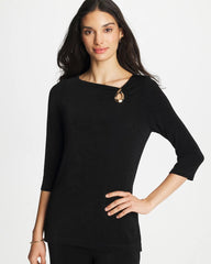 Chico's For Sale Travelers Black Travelers™ Hardware 3/4 Sleeve Tunic