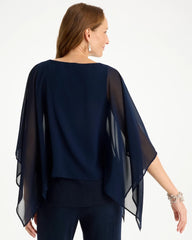 Chico's Discount Travelers India Ink Travelers™ Chiffon Layered Top