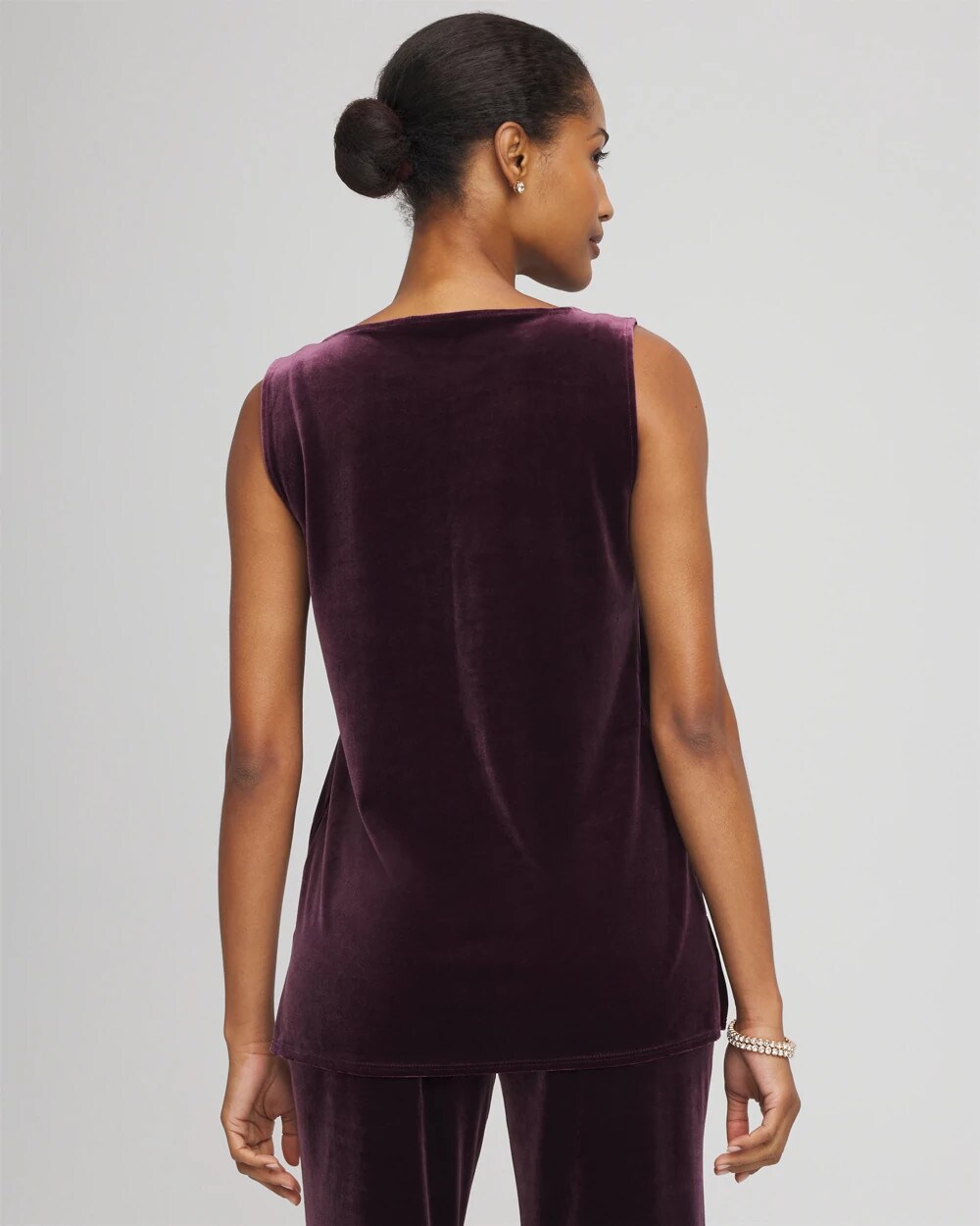 Chico's Sale Night Bloom Travelers™ Velvet Side-Slit Tank