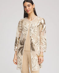 Chico's On Sale Modern Ecru Travelers™ Collection Sequin-Mesh Jacket