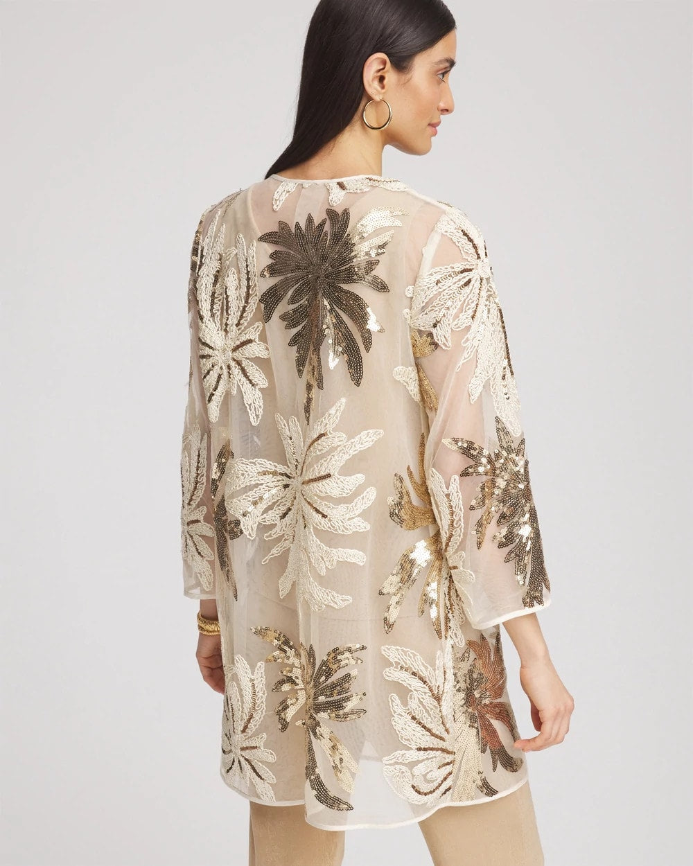 Chico's On Sale Modern Ecru Travelers™ Collection Sequin-Mesh Jacket