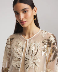 Chico's On Sale Modern Ecru Travelers™ Collection Sequin-Mesh Jacket