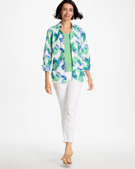 Chico's Sale Amparo Blue No Iron™ Printed Stretch Shirt