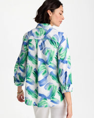 Chico's Sale Amparo Blue No Iron™ Printed Stretch Shirt